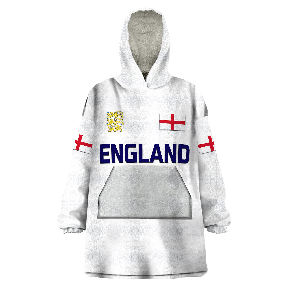 (Custom Personalised) England Cricket Wearable Blanket Hoodie Unique - White - Vibe Hoodie Shop