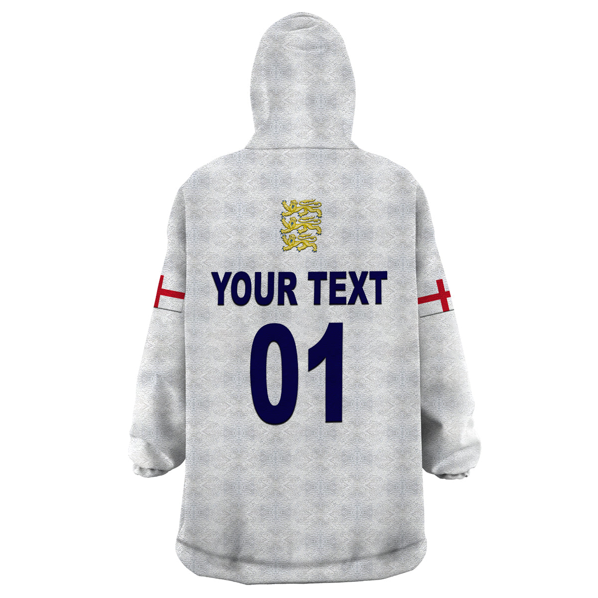 (Custom Personalised) England Cricket Wearable Blanket Hoodie Unique - White - Vibe Hoodie Shop