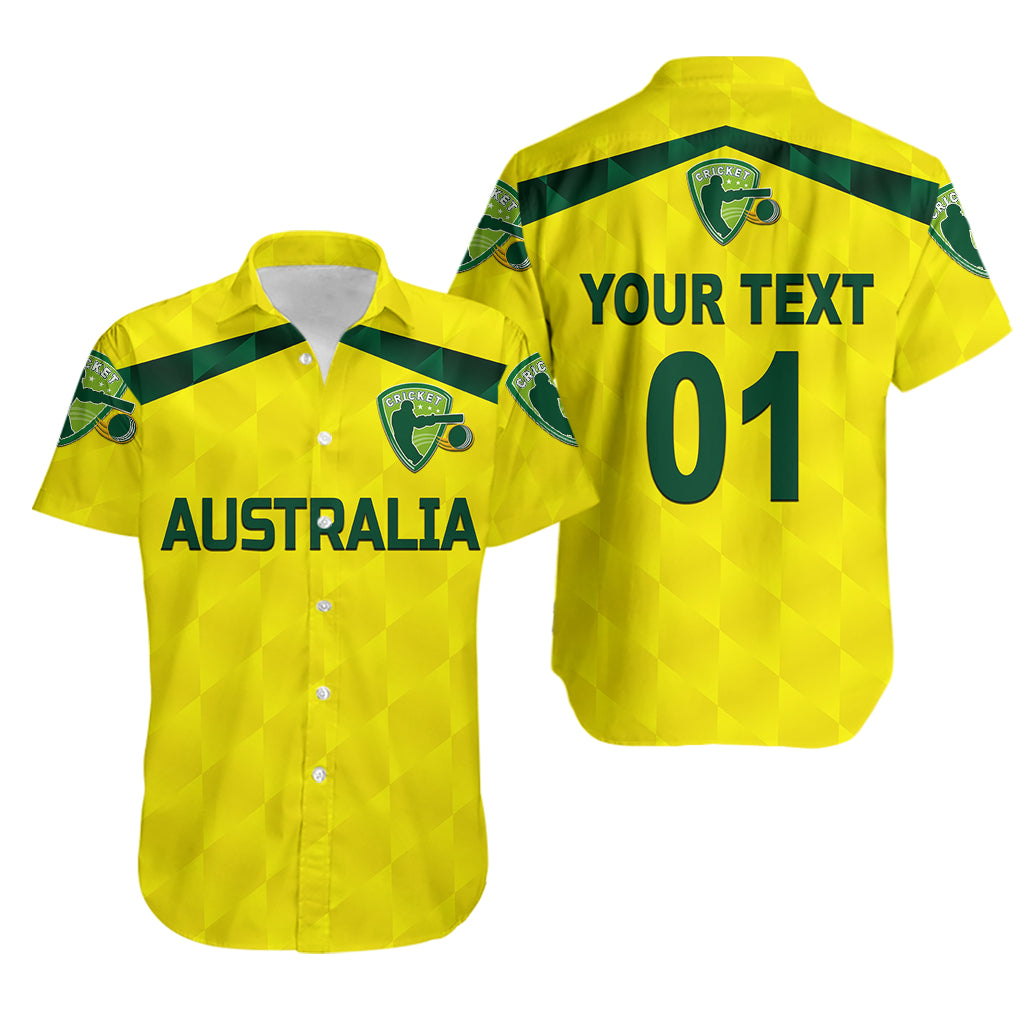 (Custom Personalised) Australia Cricket Hawaiian Shirt Aussie Unique - Yellow - Vibe Hoodie Shop