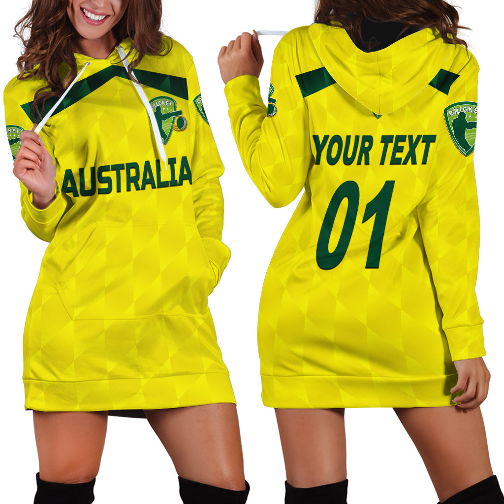 (Custom Personalised) Australia Cricket Hoodie Dress Aussie Unique - Yellow - Vibe Hoodie Shop