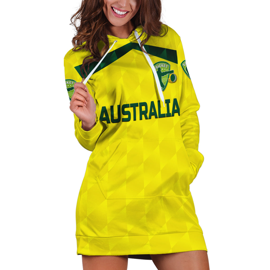 (Custom Personalised) Australia Cricket Hoodie Dress Aussie Unique - Yellow - Vibe Hoodie Shop