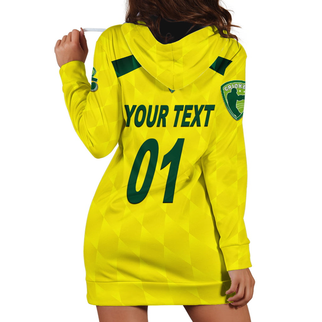 (Custom Personalised) Australia Cricket Hoodie Dress Aussie Unique - Yellow - Vibe Hoodie Shop