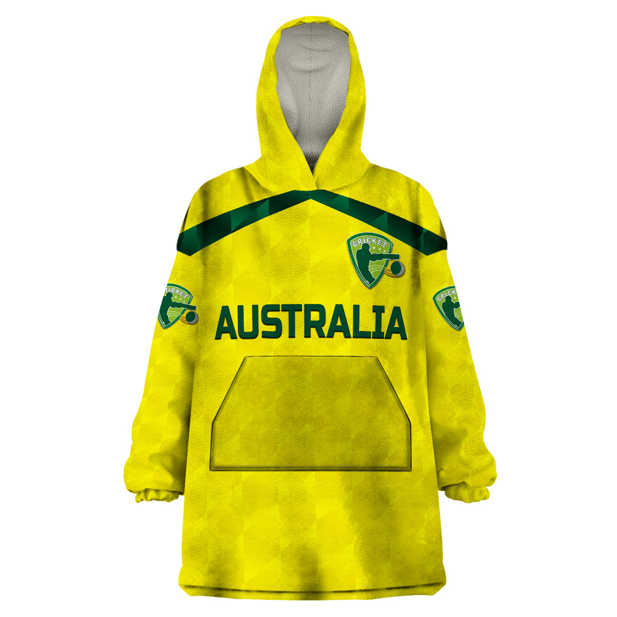 (Custom Personalised) Australia Cricket Wearable Blanket Hoodie Aussie Unique - Yellow - Vibe Hoodie Shop