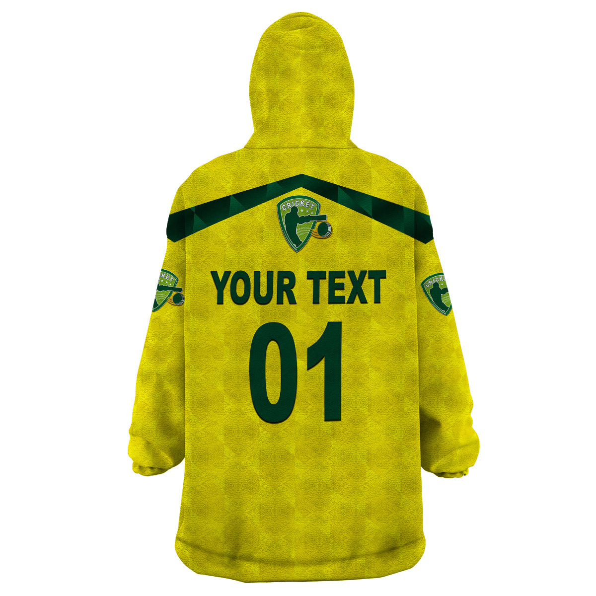 (Custom Personalised) Australia Cricket Wearable Blanket Hoodie Aussie Unique - Yellow - Vibe Hoodie Shop