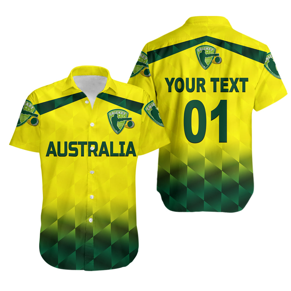 (Custom Personalised) Australia Cricket Hawaiian Shirt Aussie Unique - Gradient Yellow Vibes - Vibe Hoodie Shop