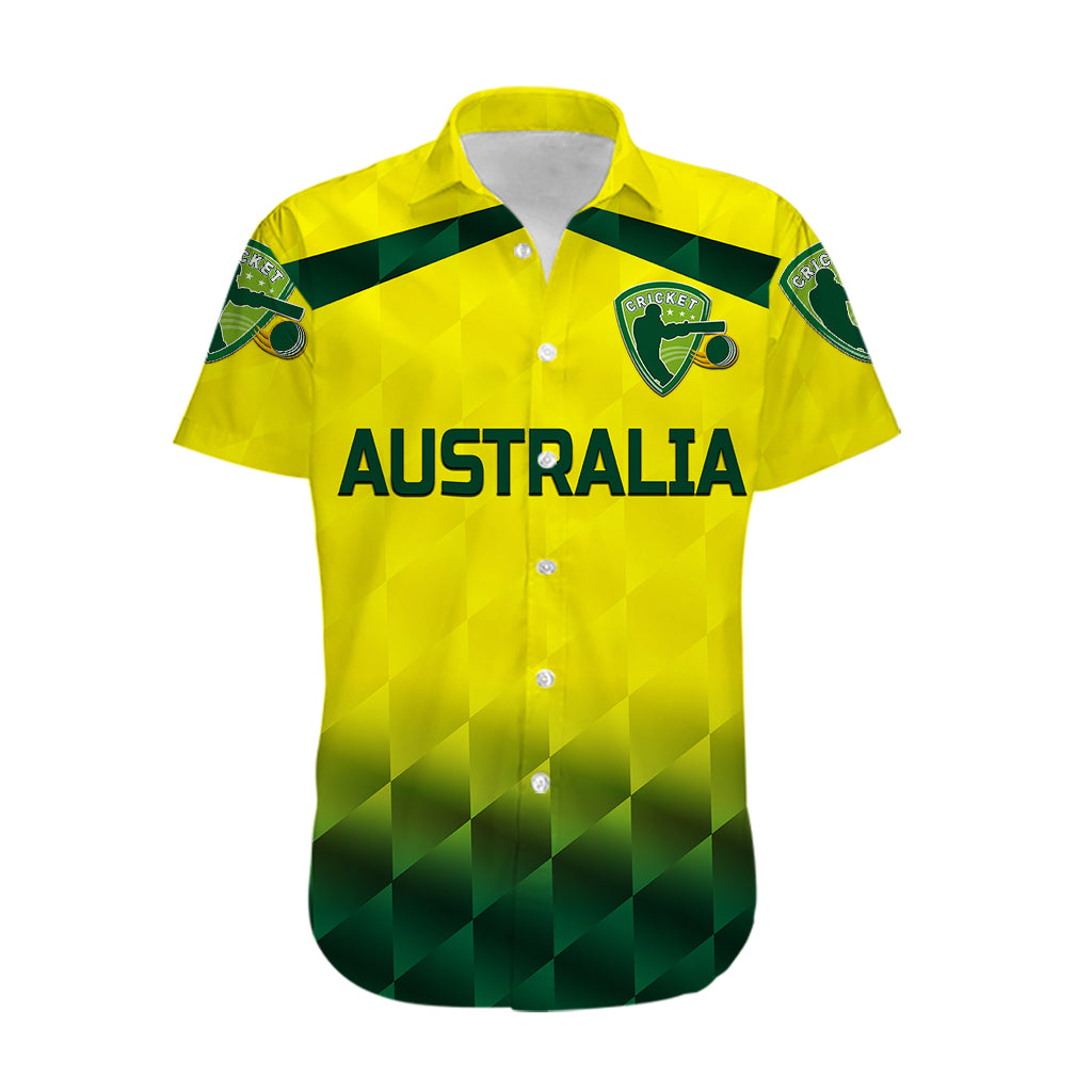 (Custom Personalised) Australia Cricket Hawaiian Shirt Aussie Unique - Gradient Yellow Vibes - Vibe Hoodie Shop