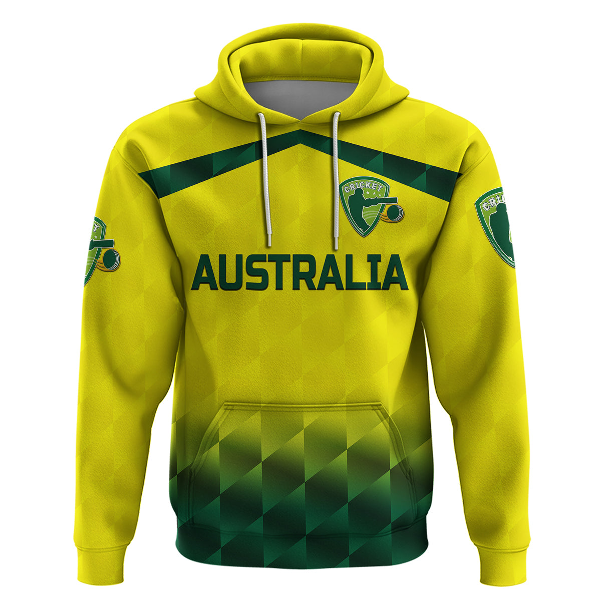 (Custom Personalised) Australia Cricket Hoodie Aussie Unique - Gradient Yellow Vibes LT8 - Vibe Hoodie Shop