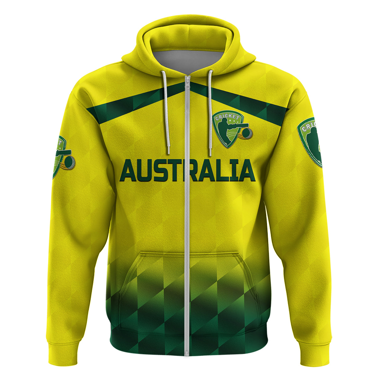 (Custom Personalised) Australia Cricket Hoodie Aussie Unique - Gradient Yellow Vibes LT8 - Vibe Hoodie Shop