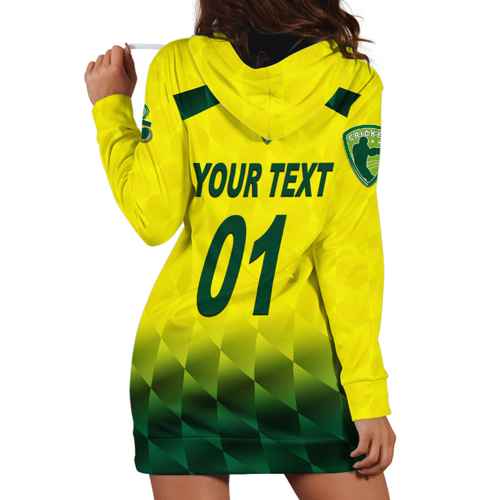 (Custom Personalised) Australia Cricket Hoodie Dress Aussie Unique - Gradient Yellow Vibes - Vibe Hoodie Shop