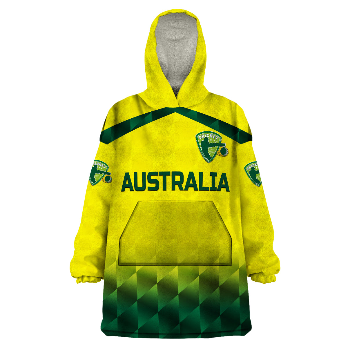 (Custom Personalised) Australia Cricket Wearable Blanket Hoodie Aussie Unique - Gradient Yellow Vibes - Vibe Hoodie Shop