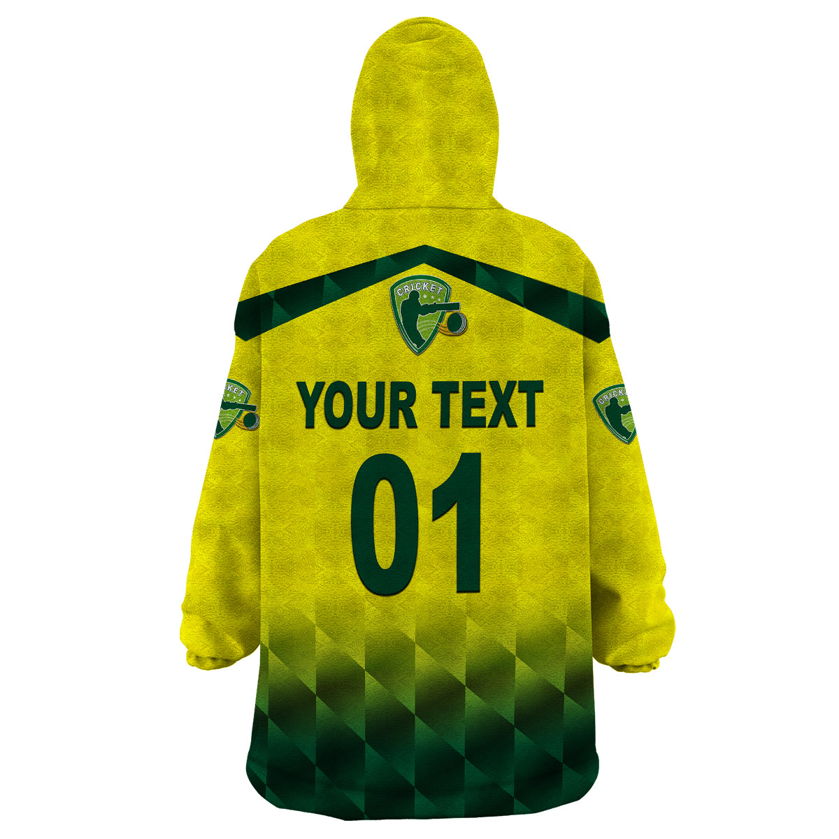 (Custom Personalised) Australia Cricket Wearable Blanket Hoodie Aussie Unique - Gradient Yellow Vibes - Vibe Hoodie Shop