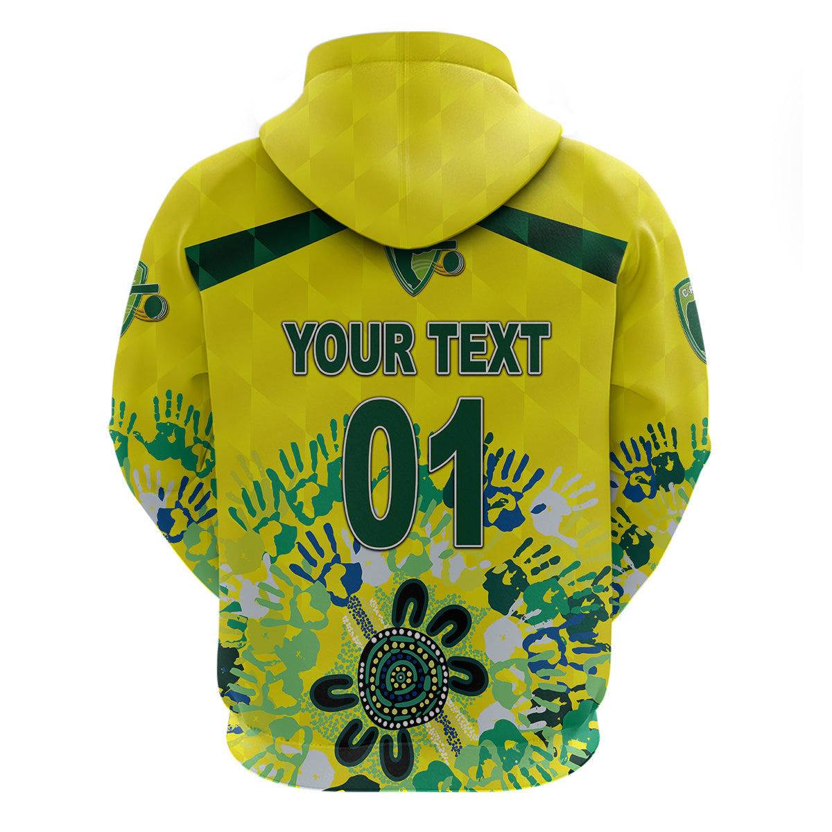 (Custom Personalised) Australia Cricket Hoodie Aboriginal Style Unique - Yellow LT8 - Vibe Hoodie Shop