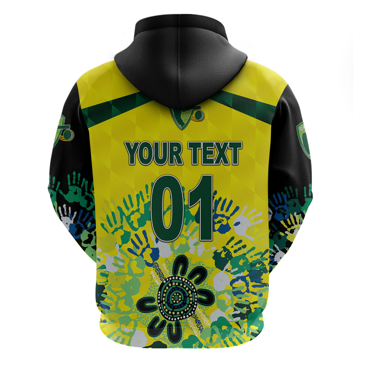 (Custom Personalised) Australia Cricket Hoodie Aboriginal Style Unique - Black LT8 - Vibe Hoodie Shop