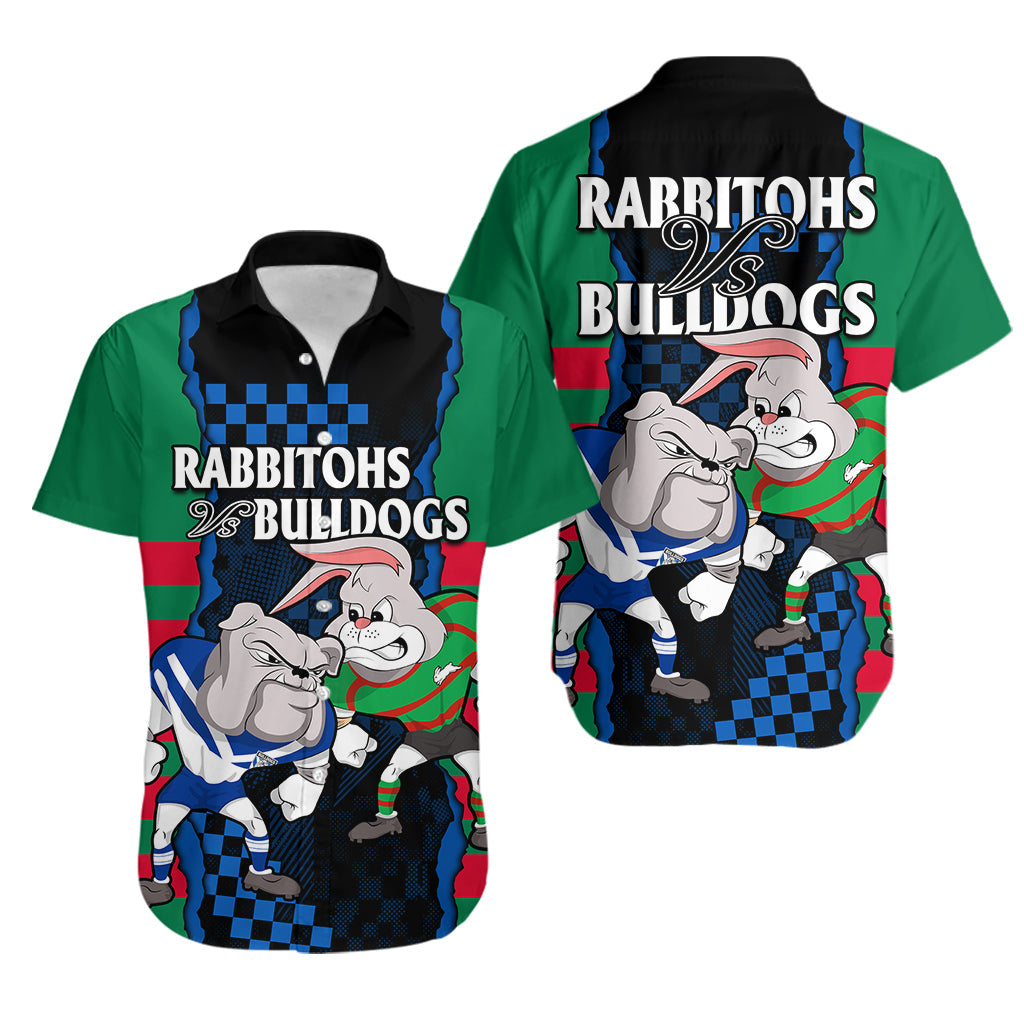NRL Combine Rabbitohs and Bulldogs Hawaiian Shirt - Vibe Hoodie Shop