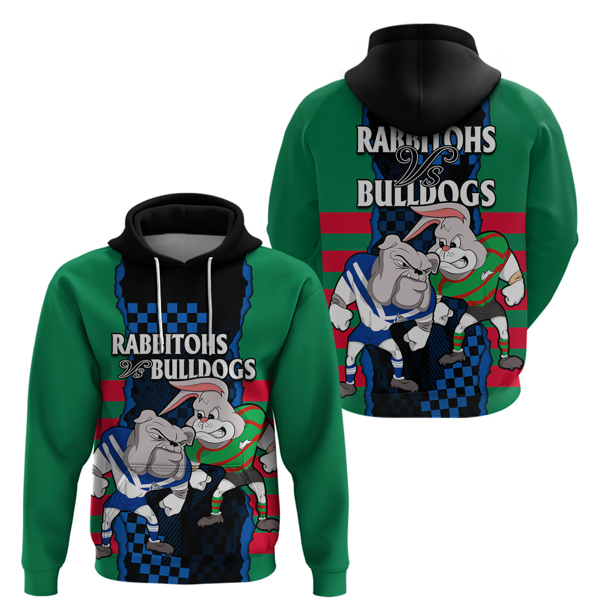 NRL Combine Rabbitohs and Bulldogs Hoodie LT9 - Vibe Hoodie Shop