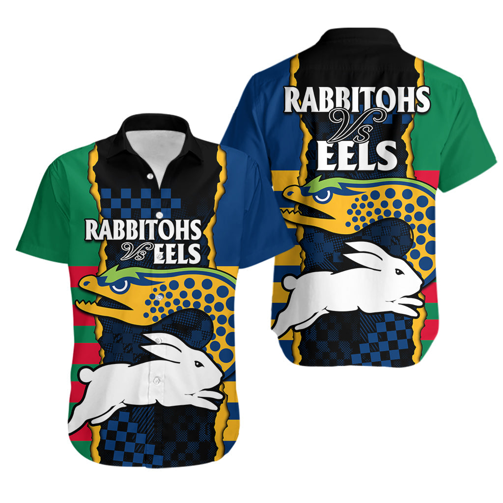 NRL Combine Rabbitohs and Eels Hawaiian Shirt - Vibe Hoodie Shop