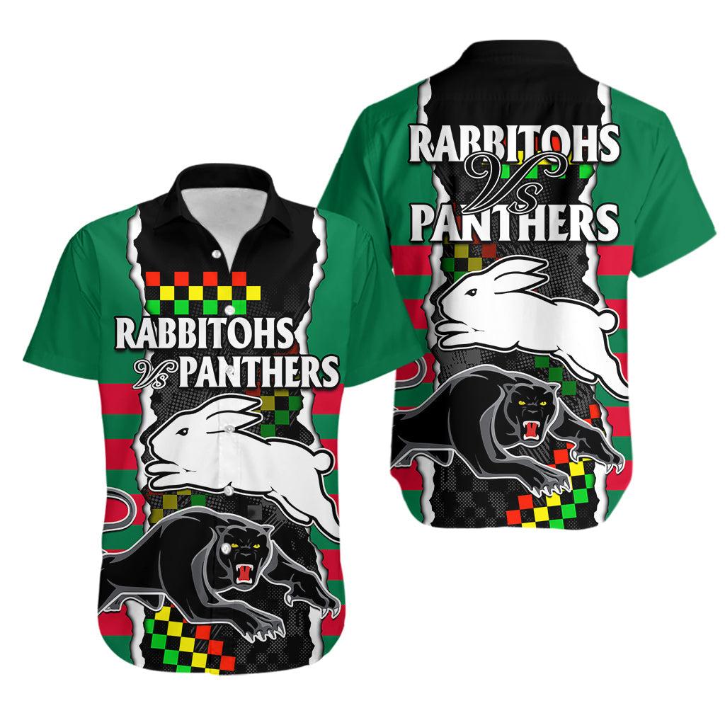 NRL Combine Rabbitohs and Panthers Hawaiian Shirt - Vibe Hoodie Shop