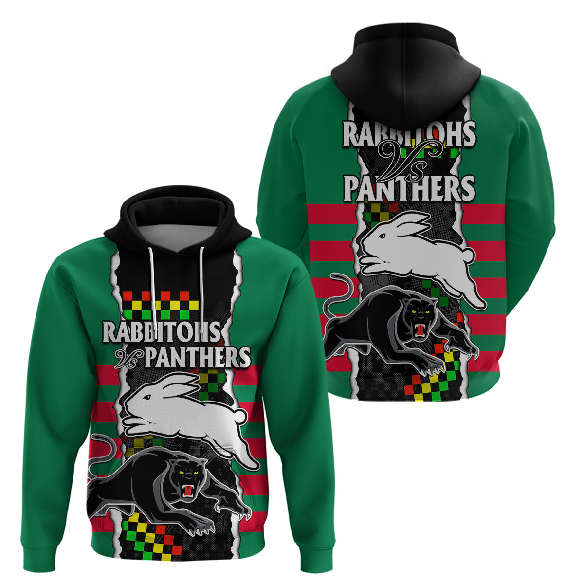 NRL Combine Rabbitohs and Panthers Hoodie LT9 - Vibe Hoodie Shop