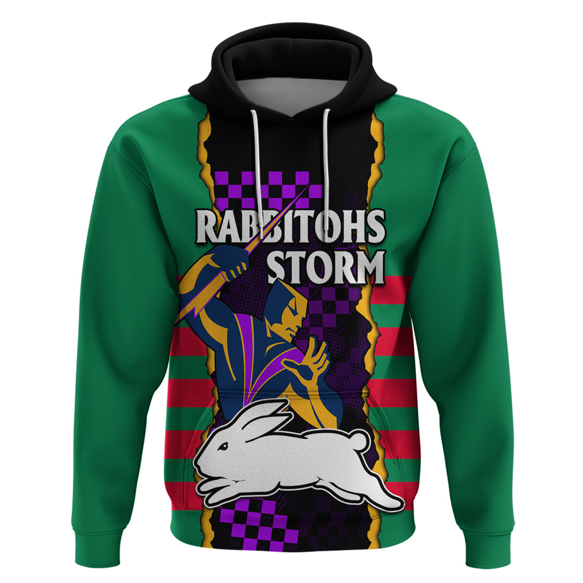NRL Combine Rabbitohs and Storm Hoodie LT9 - Vibe Hoodie Shop