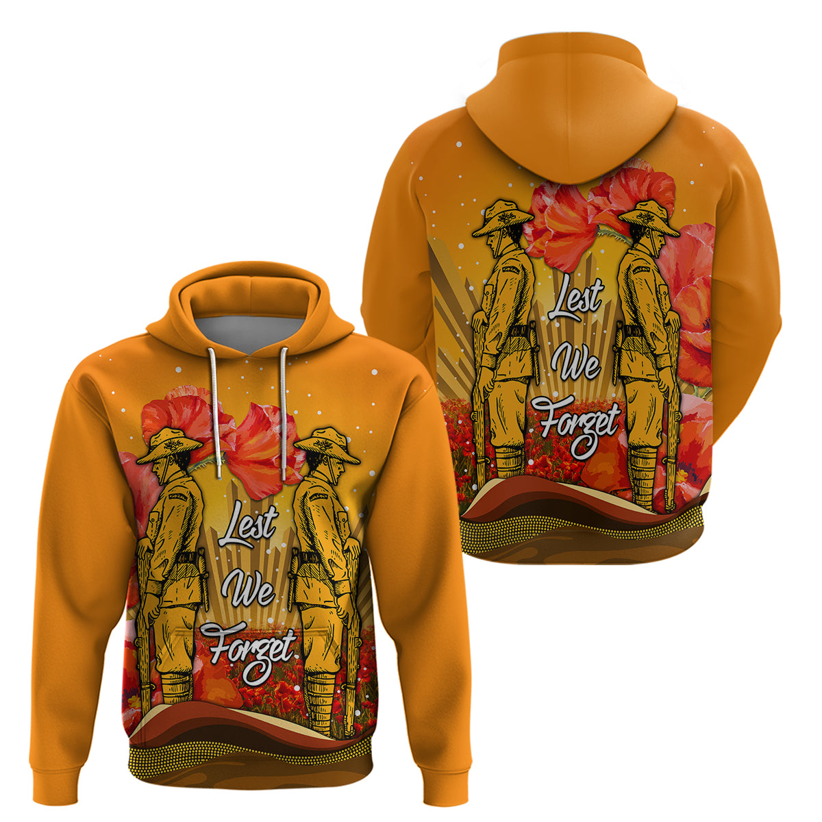 Aboriginal Anzac Day Hoodie Soldier Poppy Vibe LT9 - Vibe Hoodie Shop