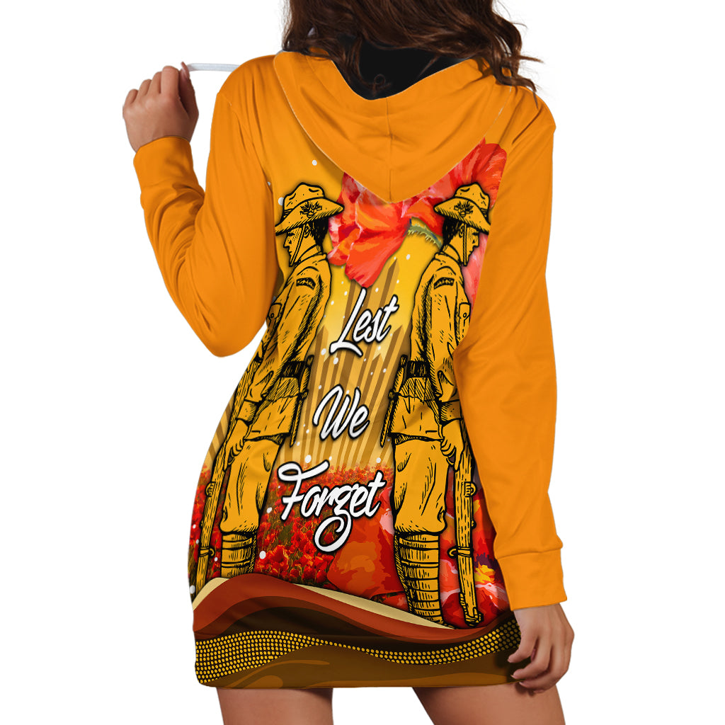 Aboriginal Anzac Day Hoodie Dress Soldier Poppy Vibe - Vibe Hoodie Shop