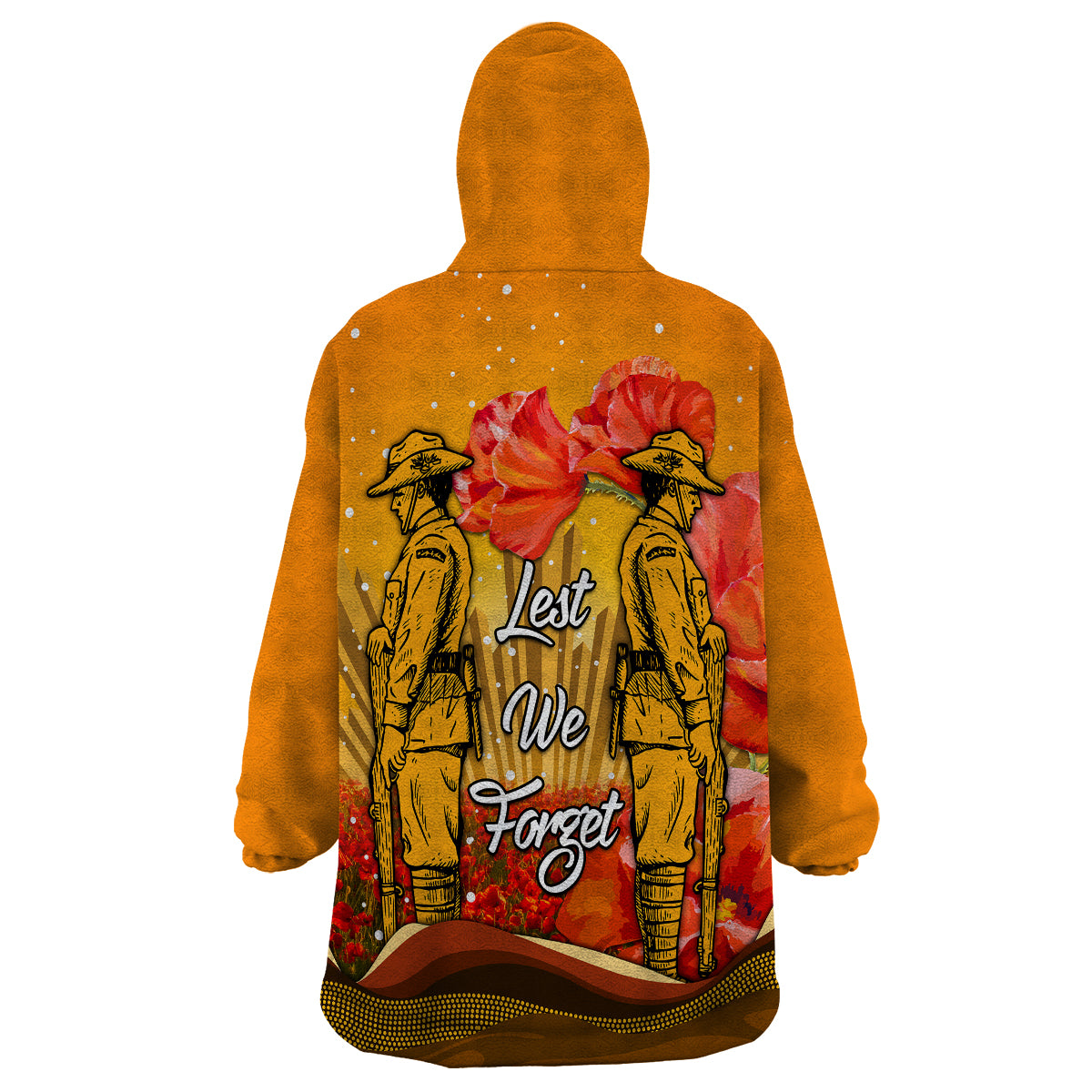 Aboriginal Anzac Day Wearable Blanket Hoodie Soldier Poppy Vibe - Vibe Hoodie Shop