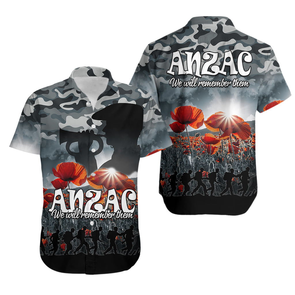 Anzac Day Hawaiian Shirt Soldier Poppy Vibe - Vibe Hoodie Shop
