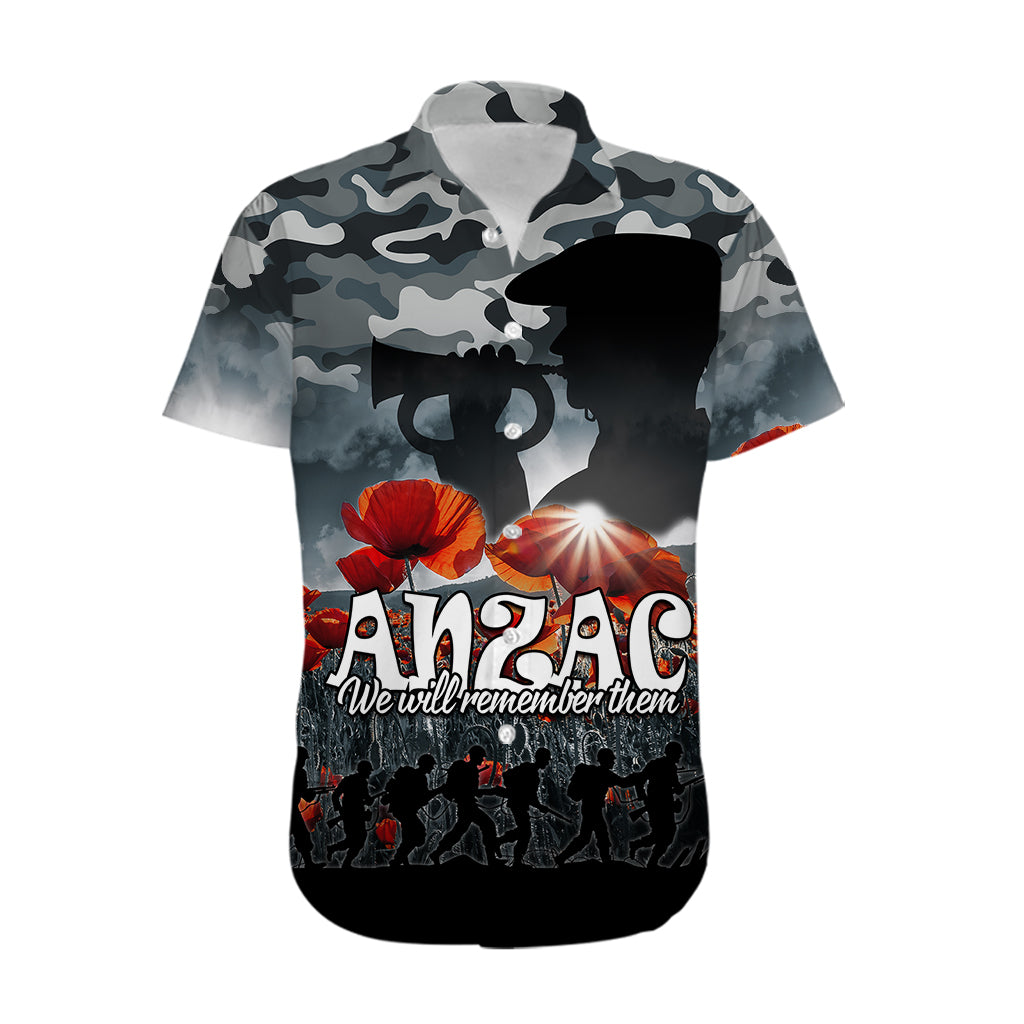 Anzac Day Hawaiian Shirt Soldier Poppy Vibe - Vibe Hoodie Shop