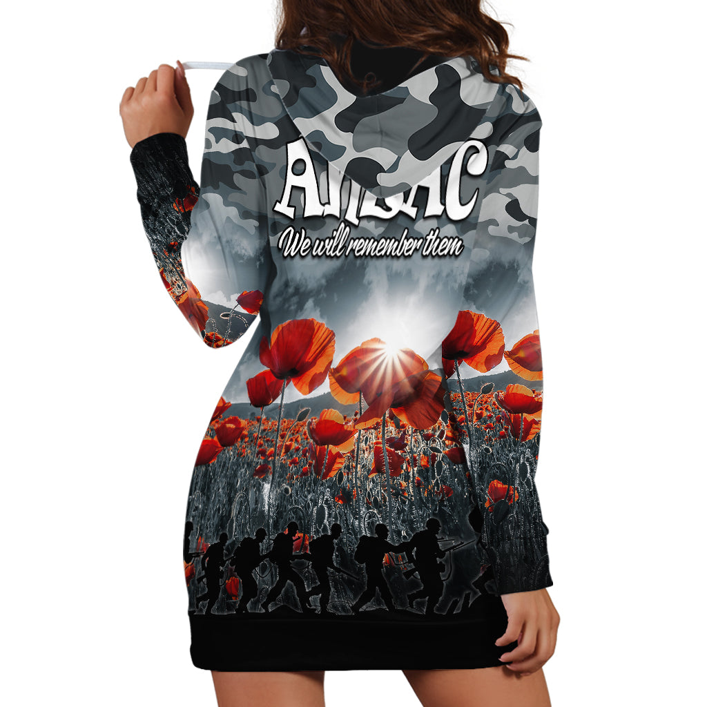 Anzac Day Hoodie Dress Soldier Poppy Vibe - Vibe Hoodie Shop