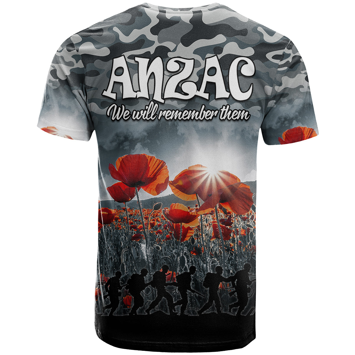 Anzac Day T Shirt Soldier Poppy Vibe LT9 - Vibe Hoodie Shop