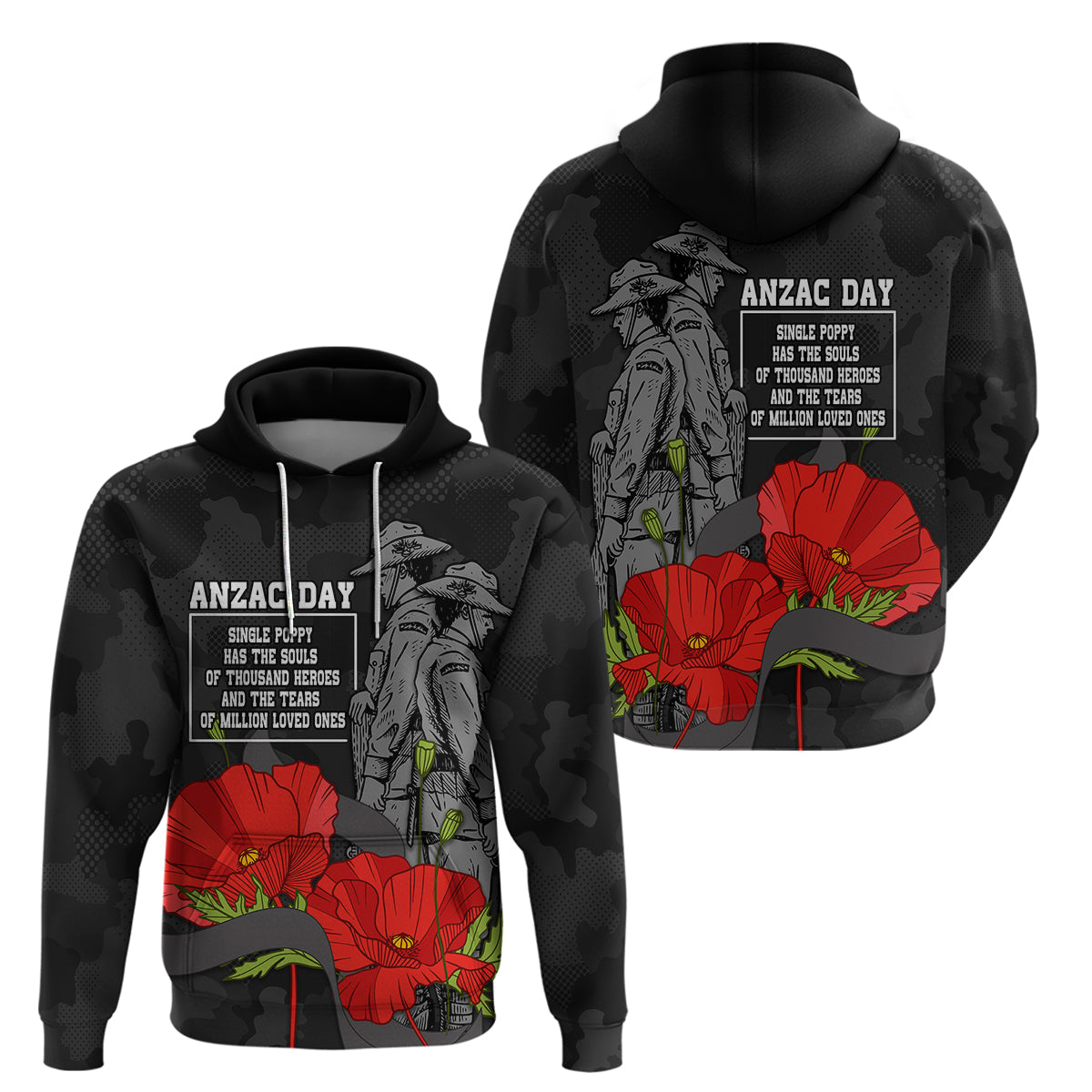 ANZAC Day Hoodie Soldiers Fighting at War LT9 - Vibe Hoodie Shop