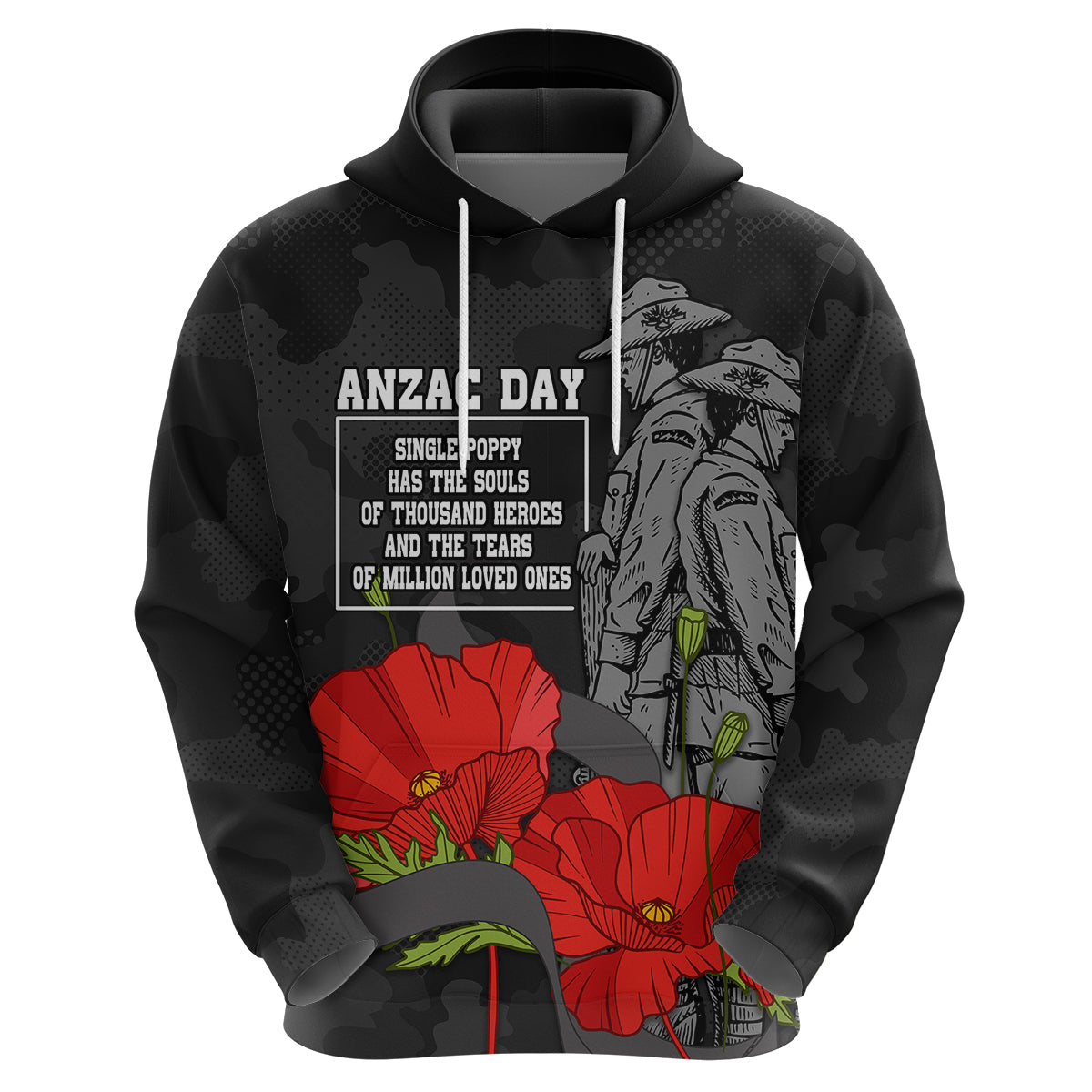 ANZAC Day Hoodie Soldiers Fighting at War LT9 - Vibe Hoodie Shop