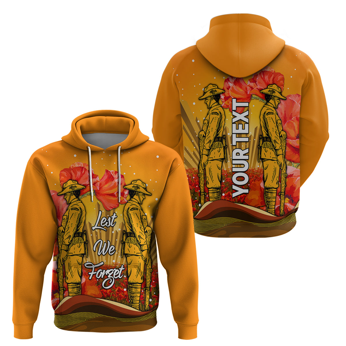 (Custom Personalised) Aboriginal Anzac Day Hoodie Soldier Poppy Vibe LT9 - Vibe Hoodie Shop