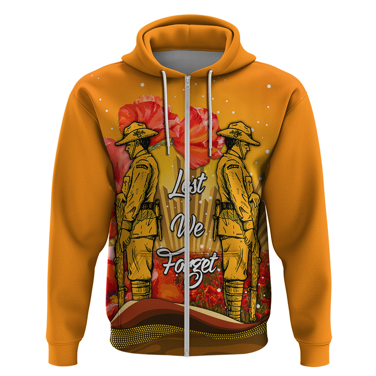 (Custom Personalised) Aboriginal Anzac Day Hoodie Soldier Poppy Vibe LT9 - Vibe Hoodie Shop