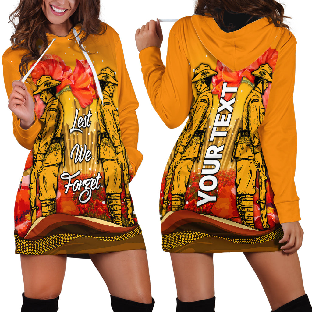 (Custom Personalised) Aboriginal Anzac Day Hoodie Dress Soldier Poppy Vibe - Vibe Hoodie Shop