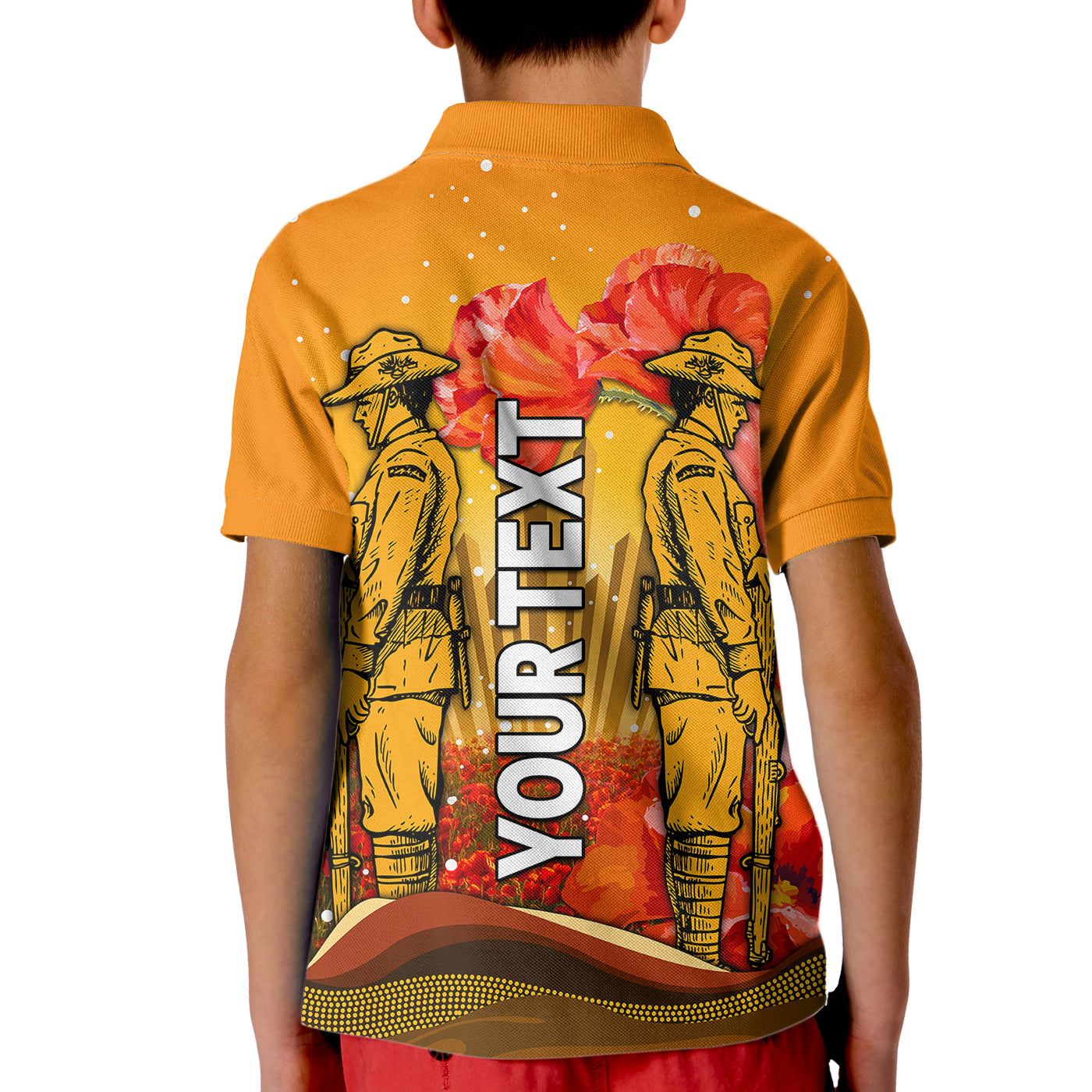 (Custom Personalised) Aboriginal Anzac Day Kid Polo Shirt Soldier Poppy Vibe - Vibe Hoodie Shop