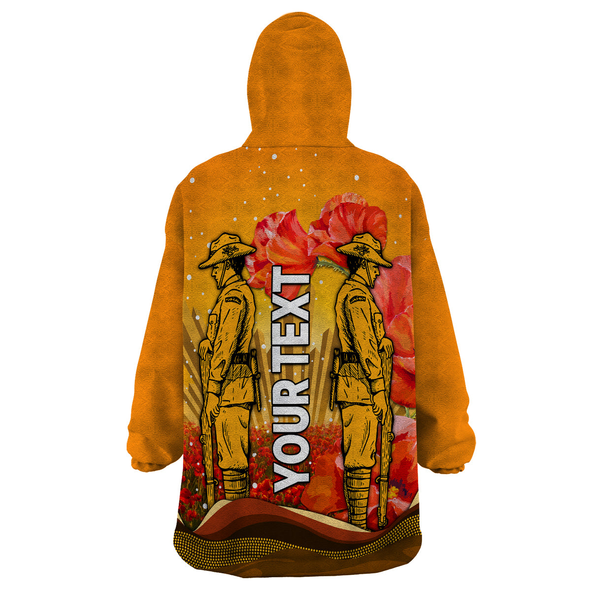 (Custom Personalised) Aboriginal Anzac Day Wearable Blanket Hoodie Soldier Poppy Vibe - Vibe Hoodie Shop