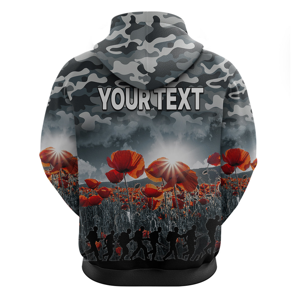 (Custom Personalised) Anzac Day Hoodie Soldier Poppy Vibe LT9 - Vibe Hoodie Shop