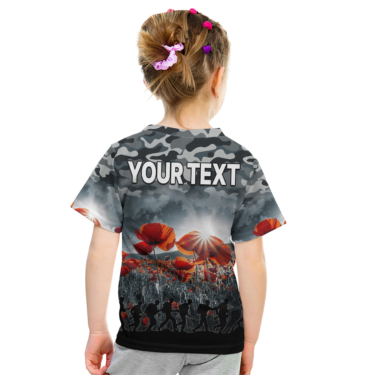 (Custom Personalised) Anzac Day Kid T Shirt Soldier Poppy Vibe - Vibe Hoodie Shop