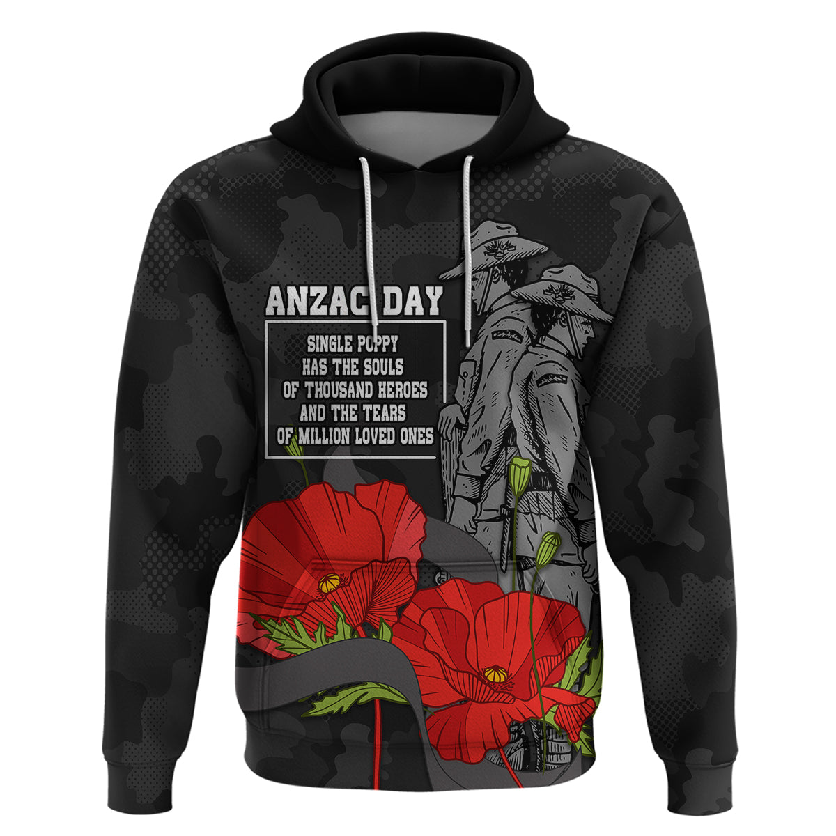 (Custom Personalised) ANZAC Day Hoodie Soldiers Fighting at War LT9 - Vibe Hoodie Shop