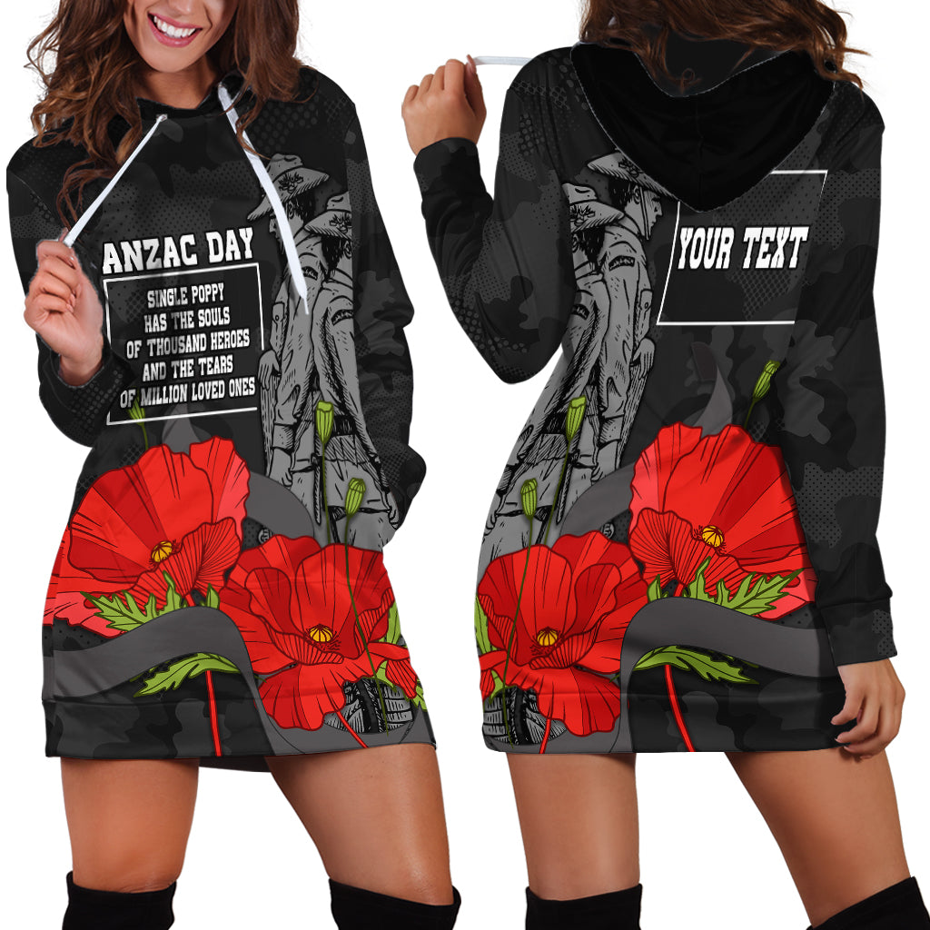 (Custom Personalised) ANZAC Day Hoodie Dress Soldiers Fighting at War - Vibe Hoodie Shop