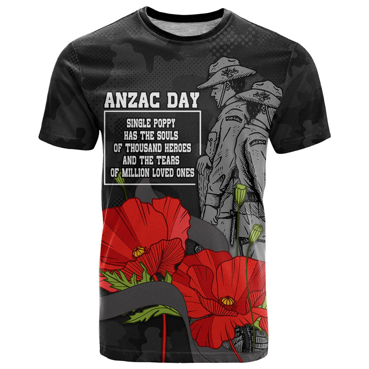 (Custom Personalised) ANZAC Day T Shirt Soldiers Fighting at War LT9 - Vibe Hoodie Shop