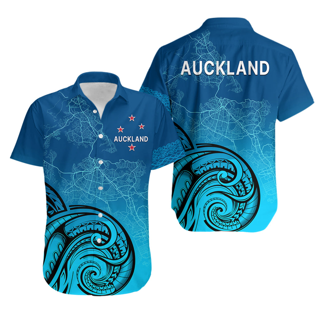 Auckland New Zealand City Map Hawaiian Shirt - Vibe Hoodie Shop