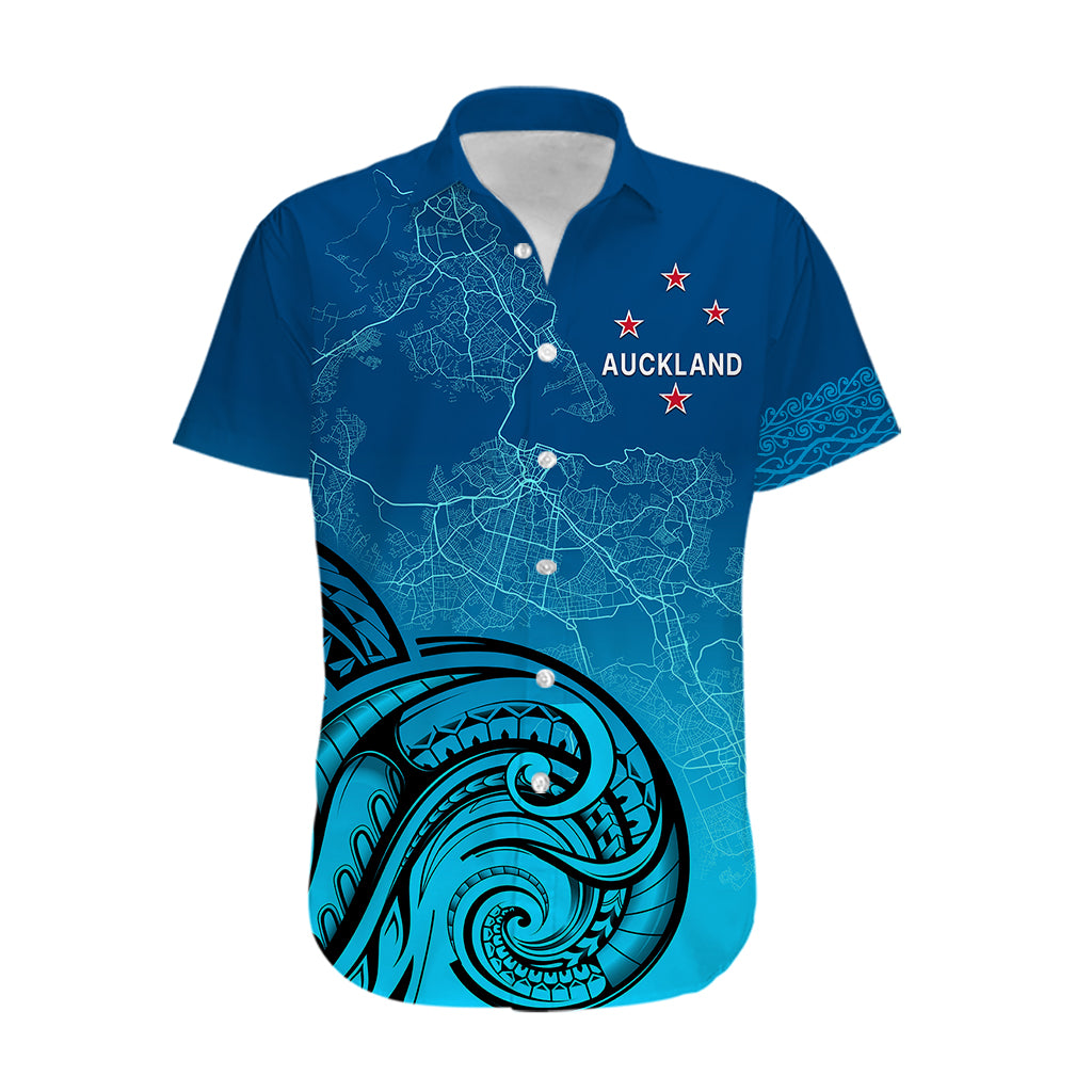 Auckland New Zealand City Map Hawaiian Shirt - Vibe Hoodie Shop