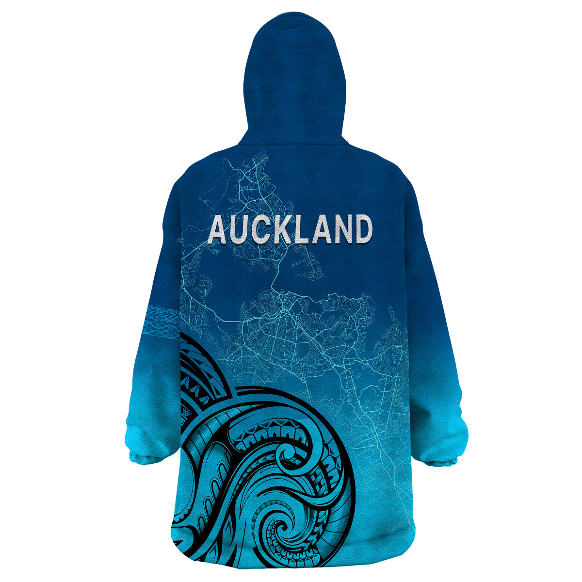 Auckland New Zealand City Map Wearable Blanket Hoodie - Vibe Hoodie Shop