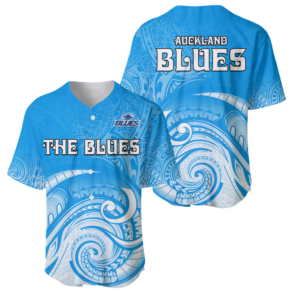 Super Blues Rugby Union Auckland Baseball Jersey New Zealand Koru Maori - Vibe Hoodie Shop