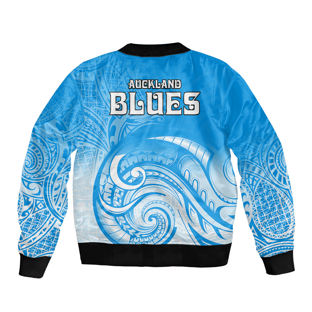 Super Blues Rugby Union Auckland Bomber Jacket New Zealand Koru Maori - Vibe Hoodie Shop