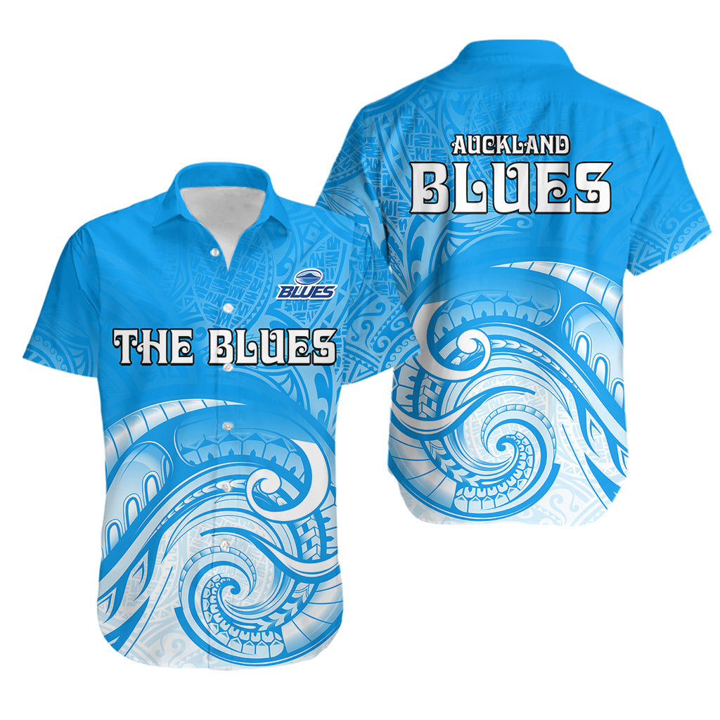 Super Blues Rugby Union Auckland Hawaiian Shirt New Zealand Koru Maori - Vibe Hoodie Shop