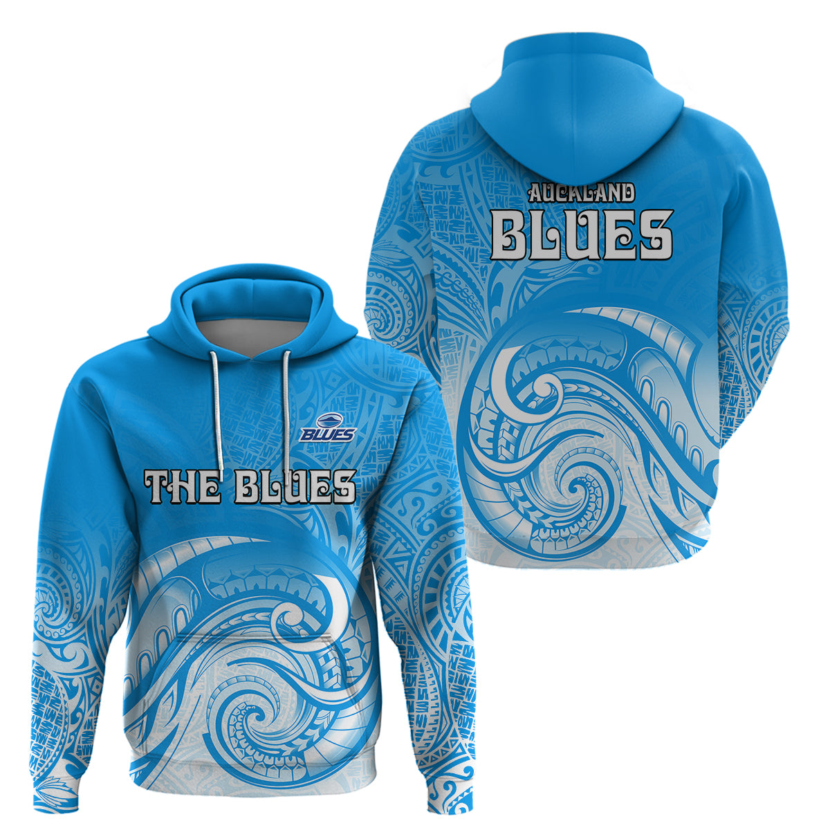 Super Blues Rugby Union Auckland Hoodie New Zealand Koru Maori LT9 - Vibe Hoodie Shop