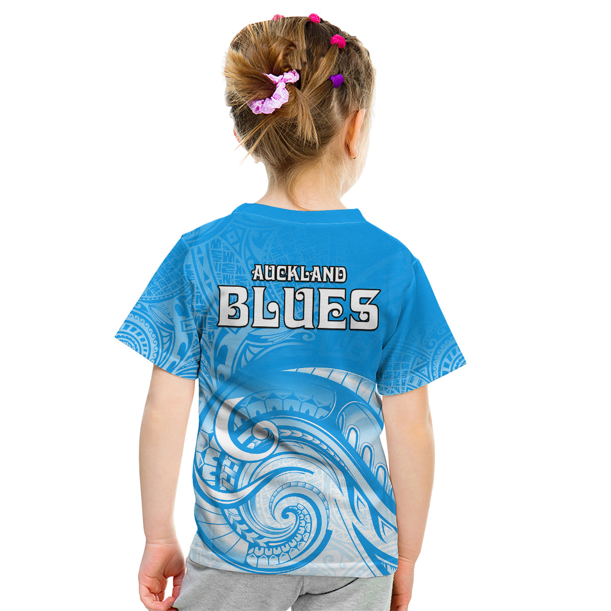 Super Blues Rugby Union Auckland Kid T Shirt New Zealand Koru Maori - Vibe Hoodie Shop